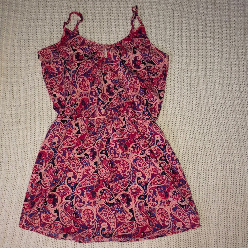 PAISLEY PATTERNED DRAWSTRING DRESS